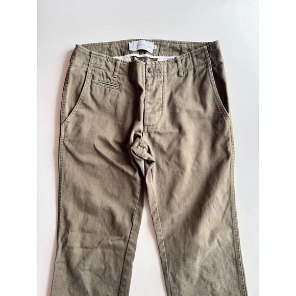 WINGS+HORNS Westpoint Olive Green Cotton Twill Straight Chino Pants, Size 29 - Picture 5 of 16